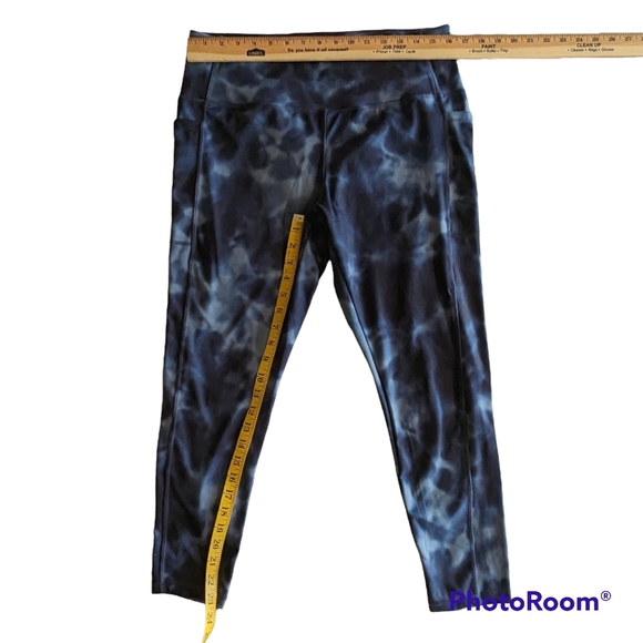 Danskin Leggings Womens Sz XL (16) Blue Super Soft Side Pockets Moisture Wicking - Picture 8 of 15